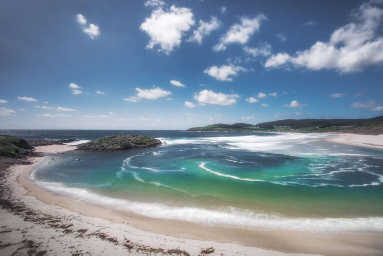 155. Desembocadura do río Castro, entre a praia de Lires e Nemiña