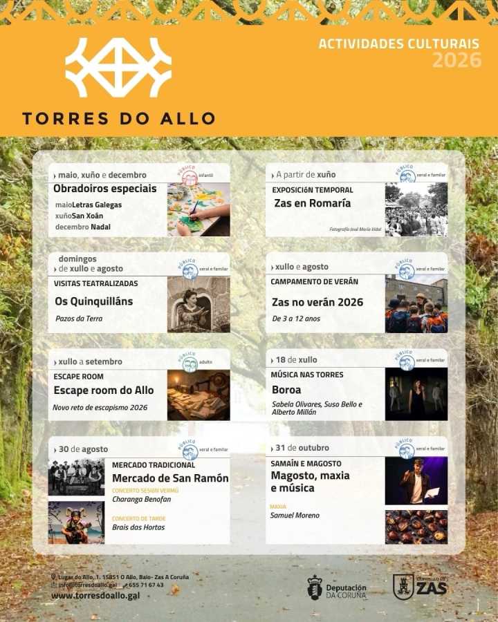 Actividades Culturales 2026 Torres do Allo