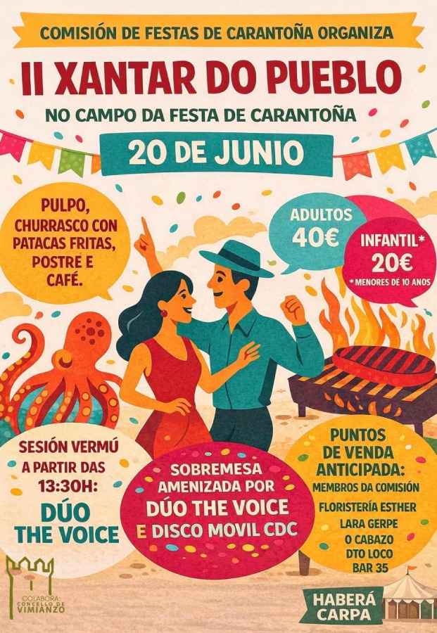Xantar do Pueblo 2026 en Carantoña