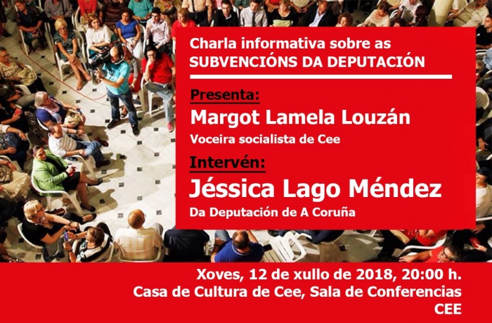 Charla informativa sobre las subvenciones de la diputacion de a coruna en la casa de la cultura de cee