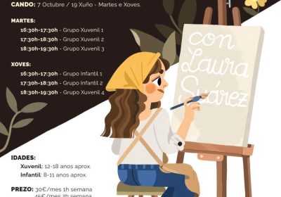 Cartel Curso de Debuxo con Laura Suárez en Cee